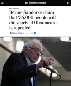 WaPo Factcheck Attack on Sanders’ ACA Warning at Odds With Actual Facts